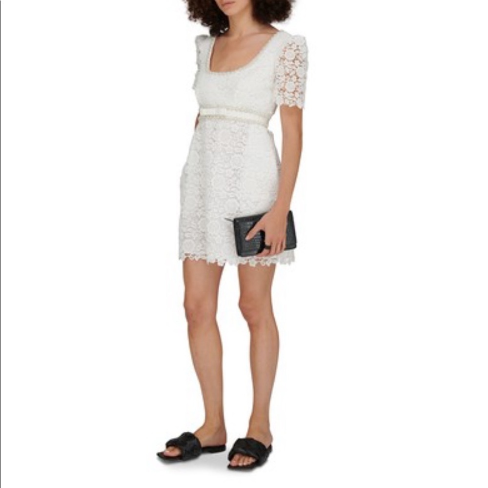 NWT SELF PORTRAIT LACE GUIPURE MINI DRESS, size 10